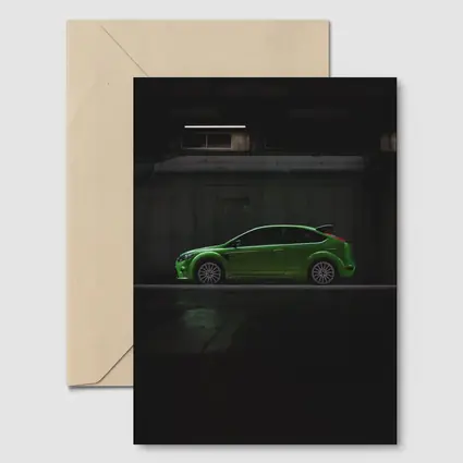 Ford Focus RS Green Car Dark Garage