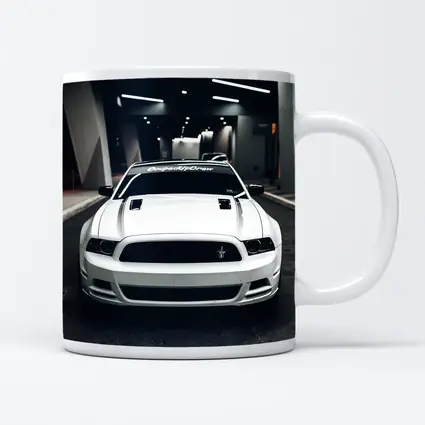 White Ford Mustang Boss Parking Garage Night