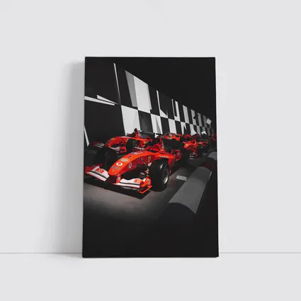 Ferrari Formula One Cars Dark Museum Display