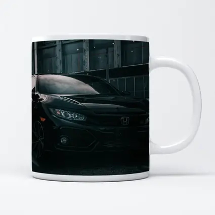 Honda Civic Si Black Rainy Urban Street