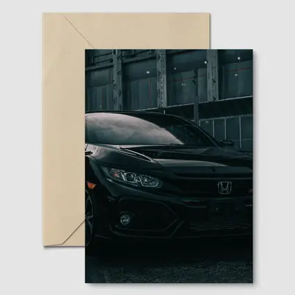 Honda Civic Si Black Rainy Urban Street