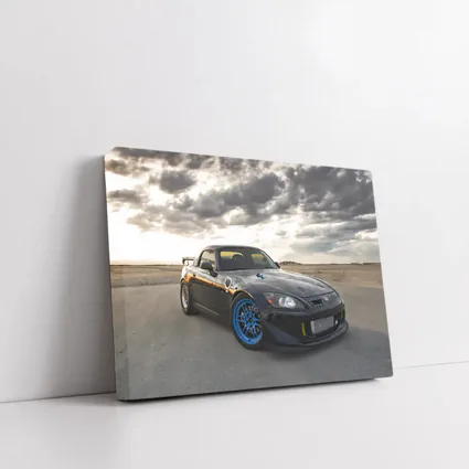 Honda S2000 Black Sports Car Dramatic Sky
