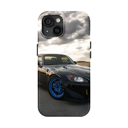 Honda S2000 Black Sports Car Dramatic Sky