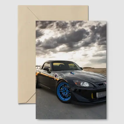 Honda S2000 Black Sports Car Dramatic Sky