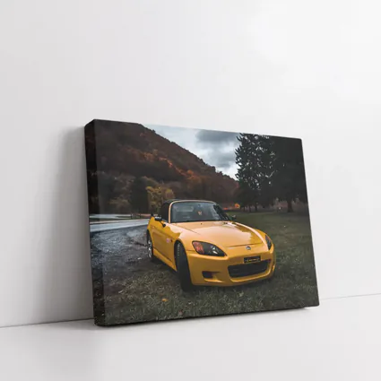 Honda S2000 Yellow Sports Car Moody Landscape
