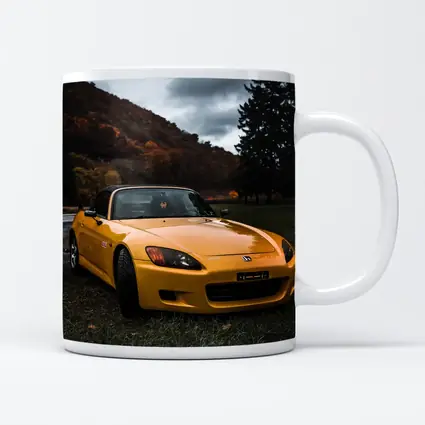 Honda S2000 Yellow Sports Car Moody Landscape