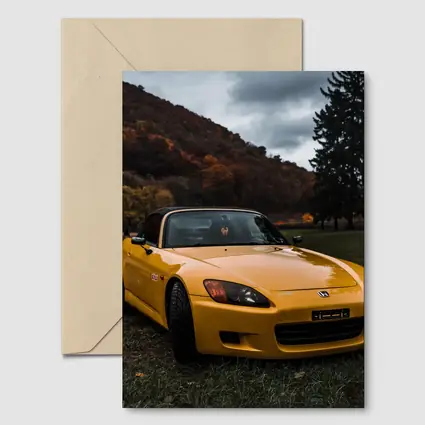 Honda S2000 Yellow Sports Car Moody Landscape