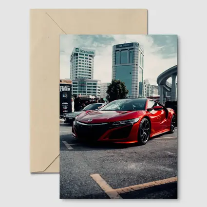 Honda NSX Red Supercar City Street