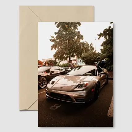 Acura NSX Silver Sports Car Parking Lot