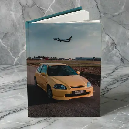 Yellow Honda Civic EK Hatchback Airport