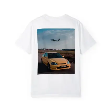Yellow Honda Civic EK Hatchback Airport
