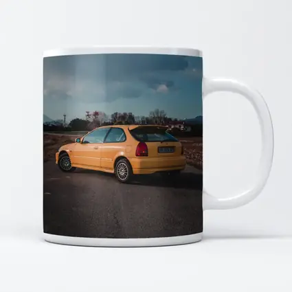 Honda Civic Hatchback Yellow Country Road