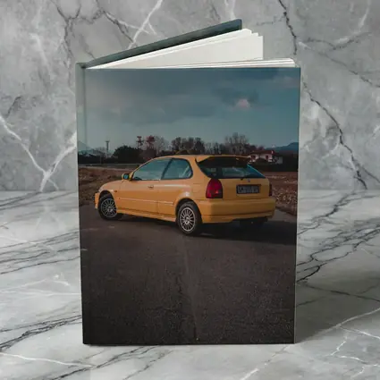 Honda Civic Hatchback Yellow Country Road