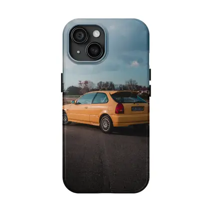 Honda Civic Hatchback Yellow Country Road