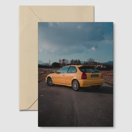 Honda Civic Hatchback Yellow Country Road