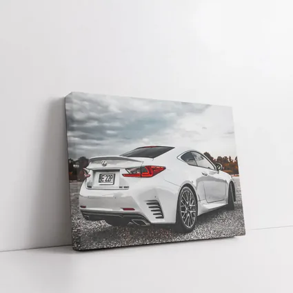 Lexus RC 350 White Coupe Cloudy Sky