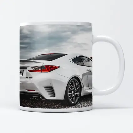 Lexus RC 350 White Coupe Cloudy Sky