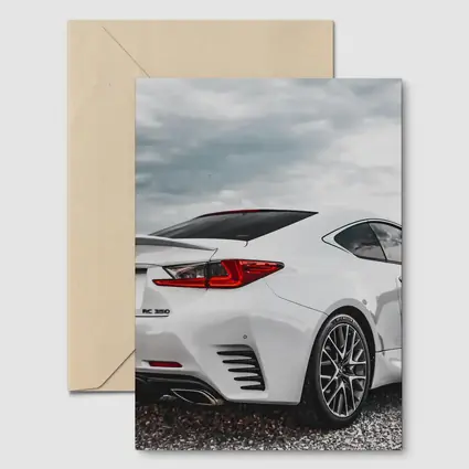 Lexus RC 350 White Coupe Cloudy Sky