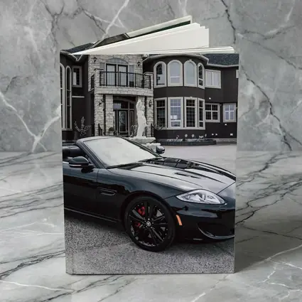 Black Jaguar XK Roadster Luxury Mansion Driveway