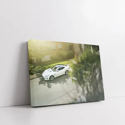 White Jaguar F-Type Coupe Suburban Driveway