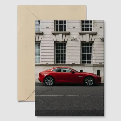 Red Jaguar F-Type Coupe London Street