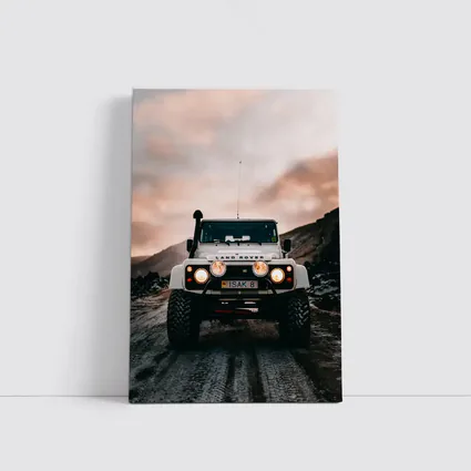 Land Rover Defender White Off Road Trail