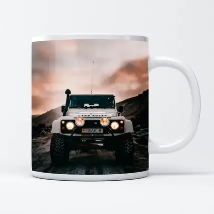 Land Rover Defender White Off Road Trail