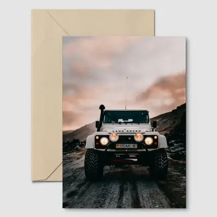 Land Rover Defender White Off Road Trail