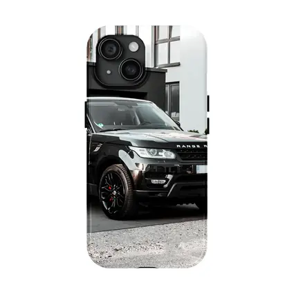 Black Range Rover Sport Parked Outside House
