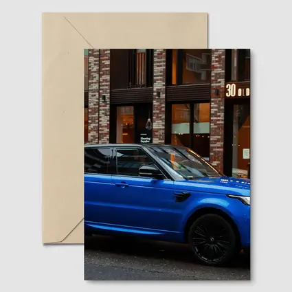 Range Rover Sport Blue Urban Street Scene