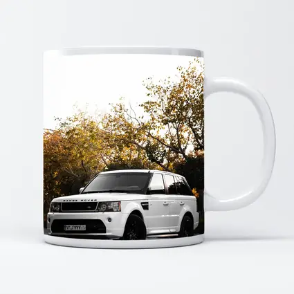 Range Rover Sport White SUV Autumn Trees