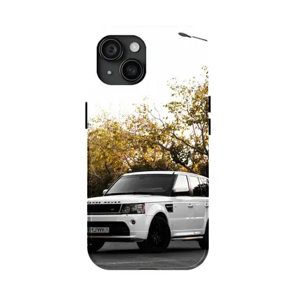 Range Rover Sport White SUV Autumn Trees