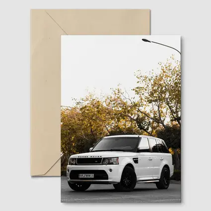 Range Rover Sport White SUV Autumn Trees