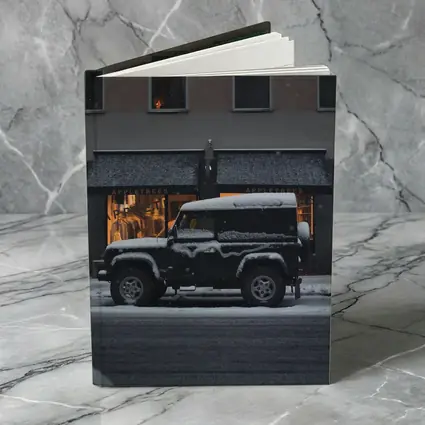 Land Rover Defender Snow Covered City Street