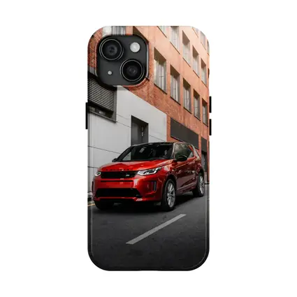 Red Land Rover Discovery Urban Street Scene