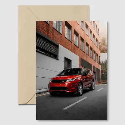 Red Land Rover Discovery Urban Street Scene
