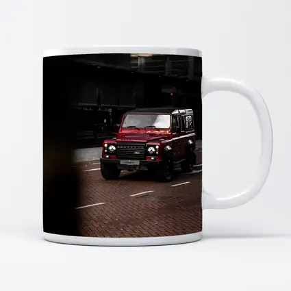 Land Rover Defender Red Urban Street Scene