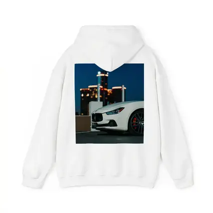 Maserati Ghibli White City Night Background