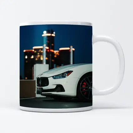 Maserati Ghibli White City Night Background