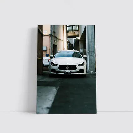 White Maserati Ghibli Parked Urban Alley