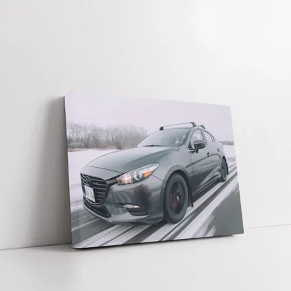 Mazda 3 Hatchback Racing Through Winter Snow