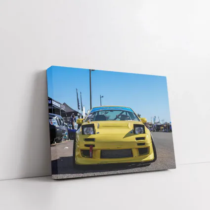 Yellow Nissan 240SX Widebody at Car Show