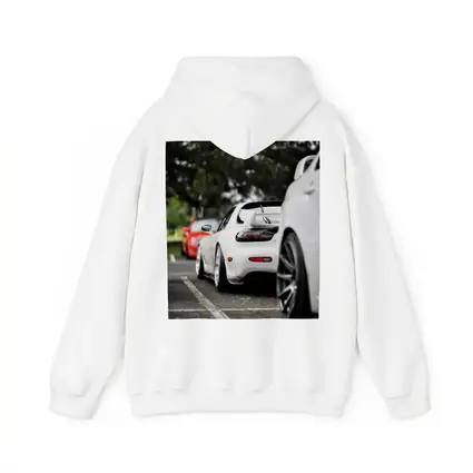 Mazda RX-7 White Stance Car Meet Parking