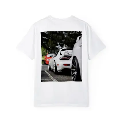 Mazda RX-7 White Stance Car Meet Parking