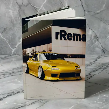 Yellow Mazda MX5 Slammed Street Night