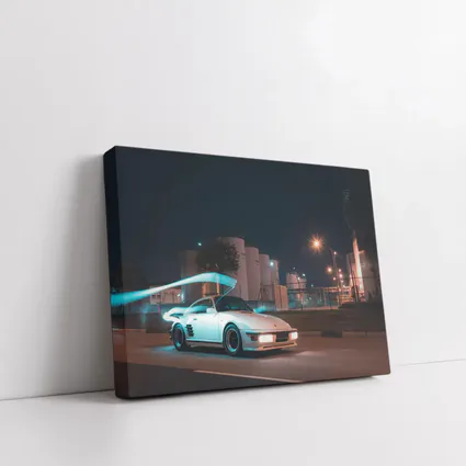 Porsche 911 Turbo White Night Street