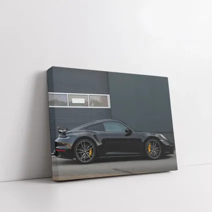 Black Porsche 911 Side Profile Urban Setting