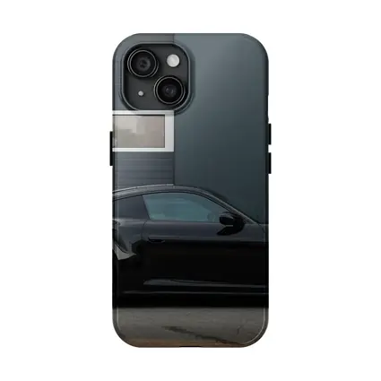 Black Porsche 911 Side Profile Urban Setting