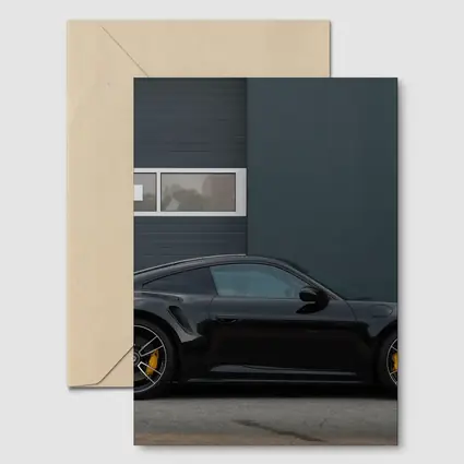 Black Porsche 911 Side Profile Urban Setting