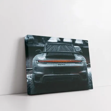 Porsche 911 Turbo Rear Rainy Street